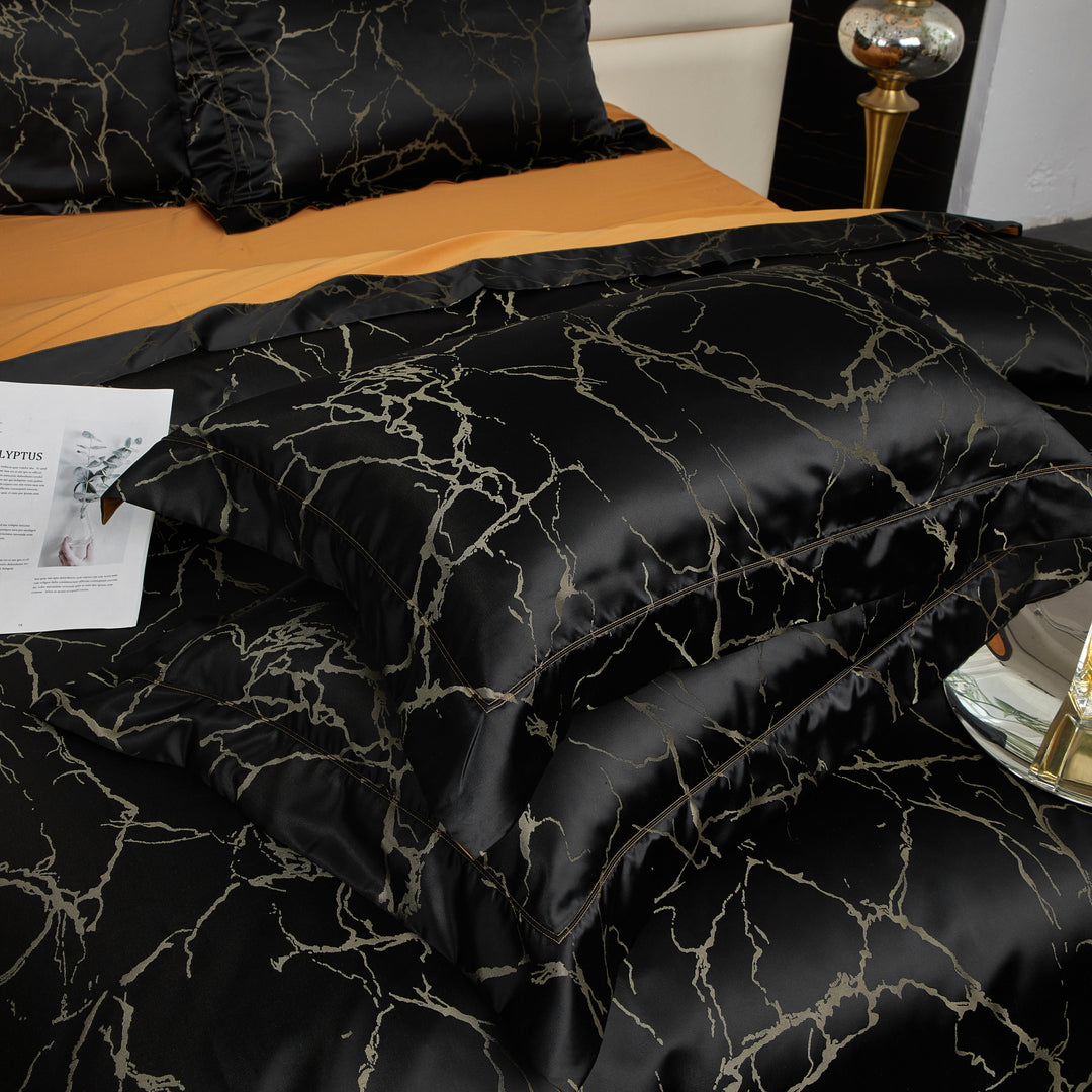 Black Marble Luxury Duvet Cover Set