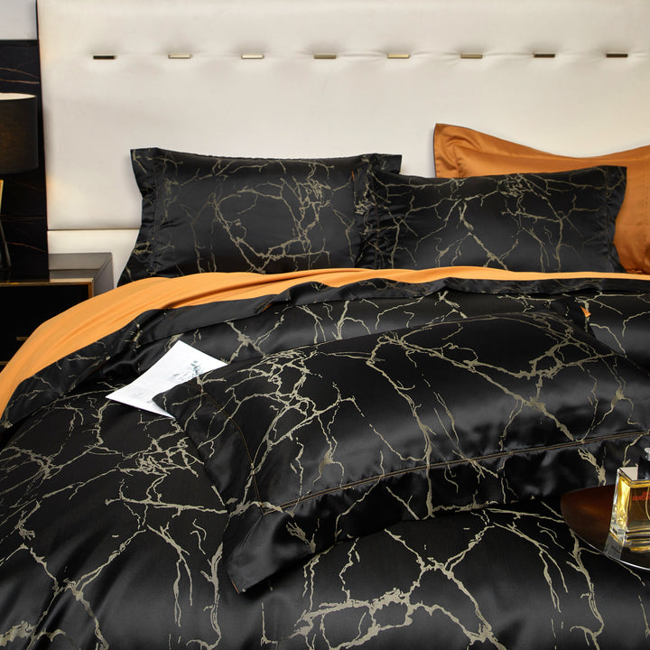 Black Marble Luxury Duvet Cover Set