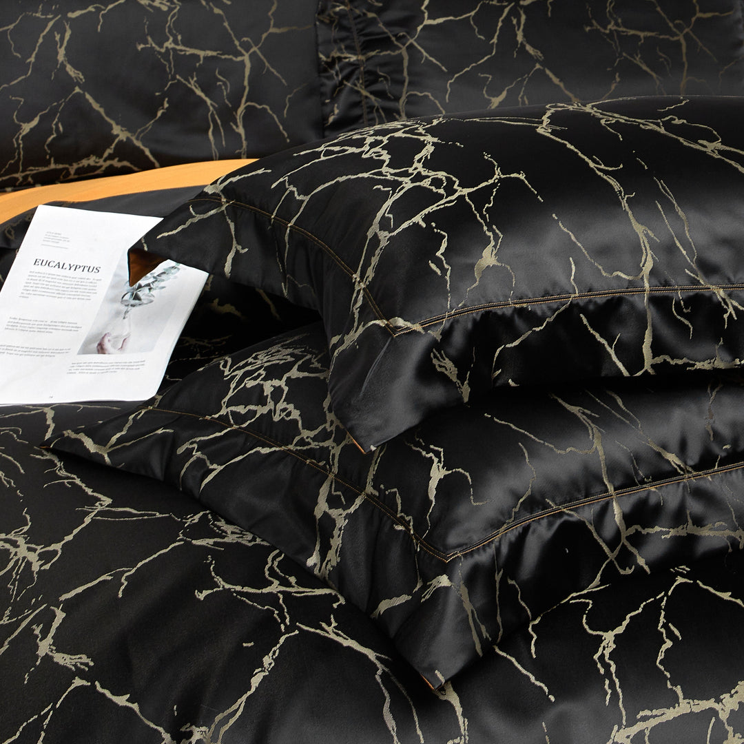 Black Marble Luxury Duvet Cover Set