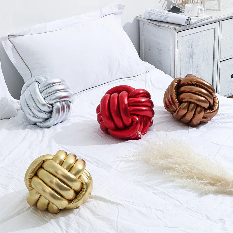 Festive Boucle Knot Cushion