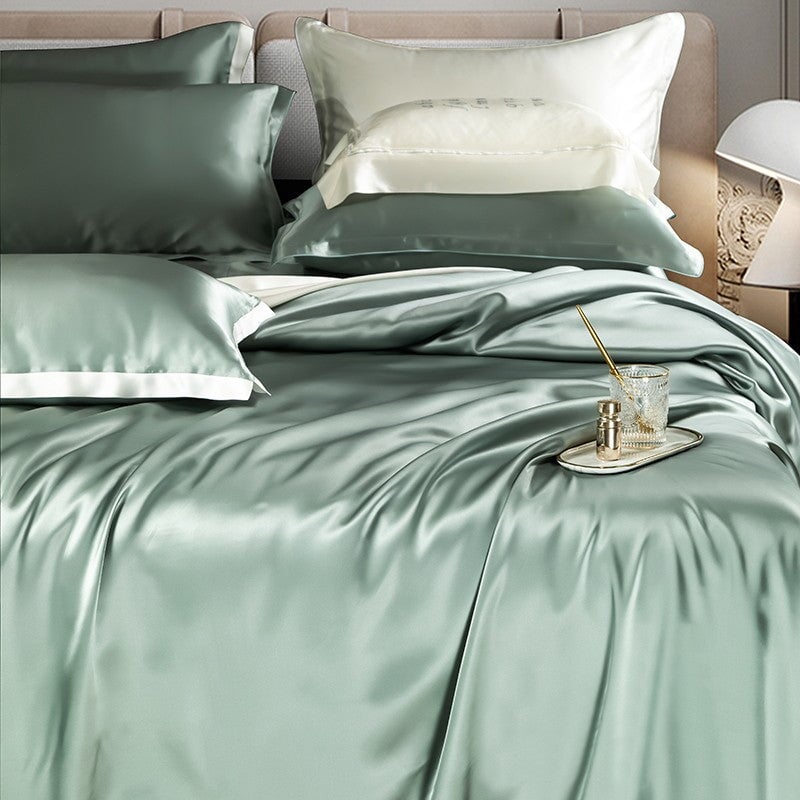 Premium Green Mulberry Silk 22 mm Bedding Set