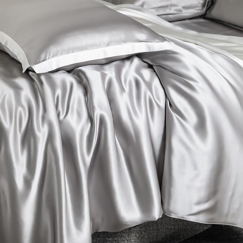 Premium Grey Mulberry Silk 22 mm Bedding Set