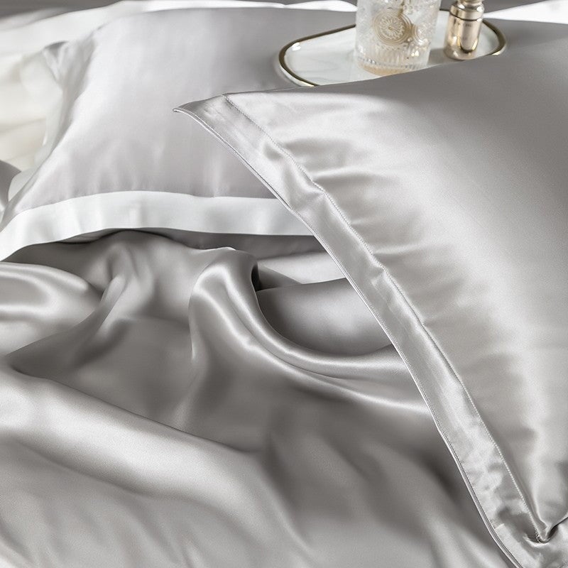 Premium Grey Mulberry Silk 22 mm Bedding Set