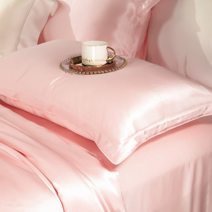 Premium Pink Mulberry Silk 22 mm Bedding Set