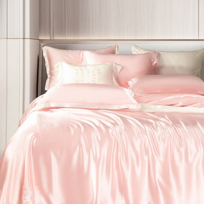 Premium Pink Mulberry Silk 22 mm Bedding Set