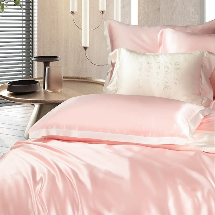 Premium Pink Mulberry Silk 22 mm Bedding Set