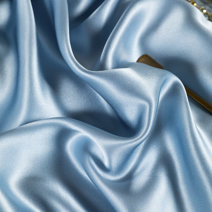 Premium Sky Blue Mulberry Silk 22 mm Bedding Set