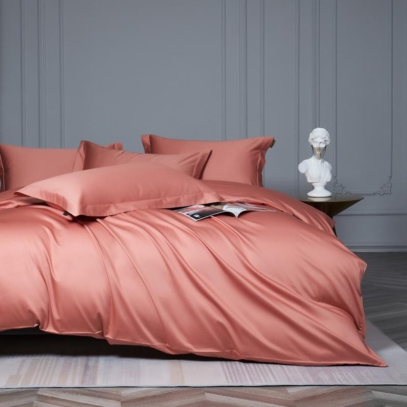 Prestige Salmon Red 1000 TC Duvet Cover Set