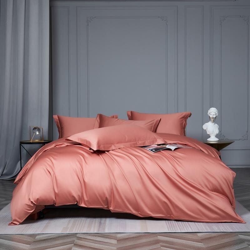 Prestige Salmon Red 1000 TC Duvet Cover Set