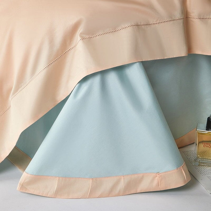 Reversible Peach/Light Blue Duvet Cover Set (1000 TC)