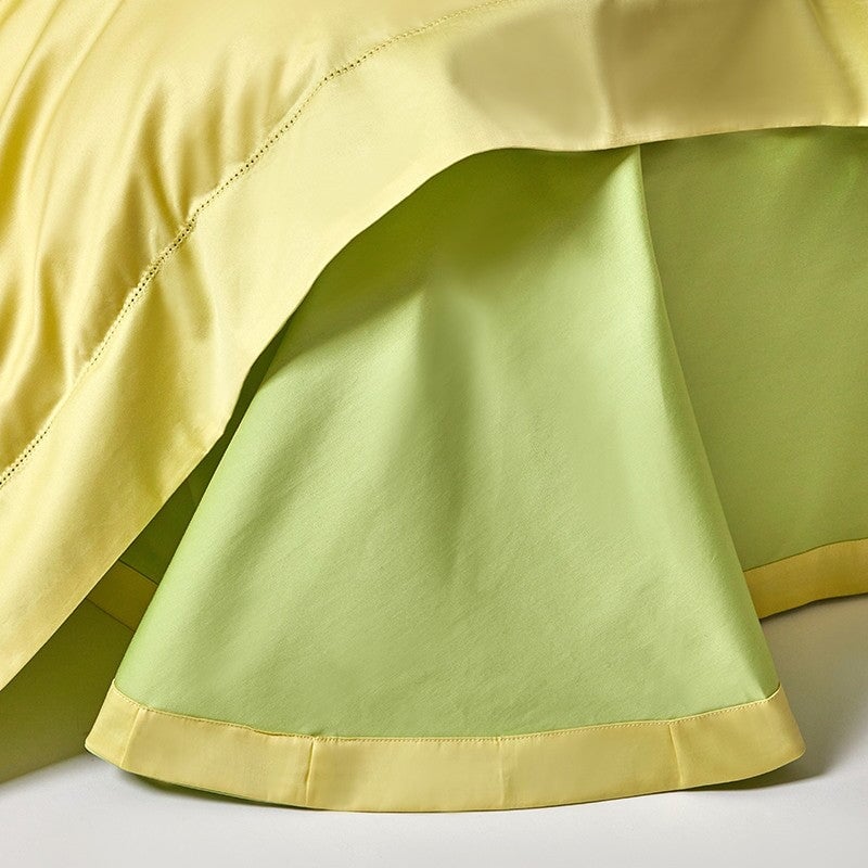 Reversible Yellow/Lime Green Duvet Cover Set (1000 TC)