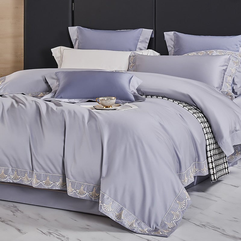 Seashell Serenade Lilac Duvet Cover Set