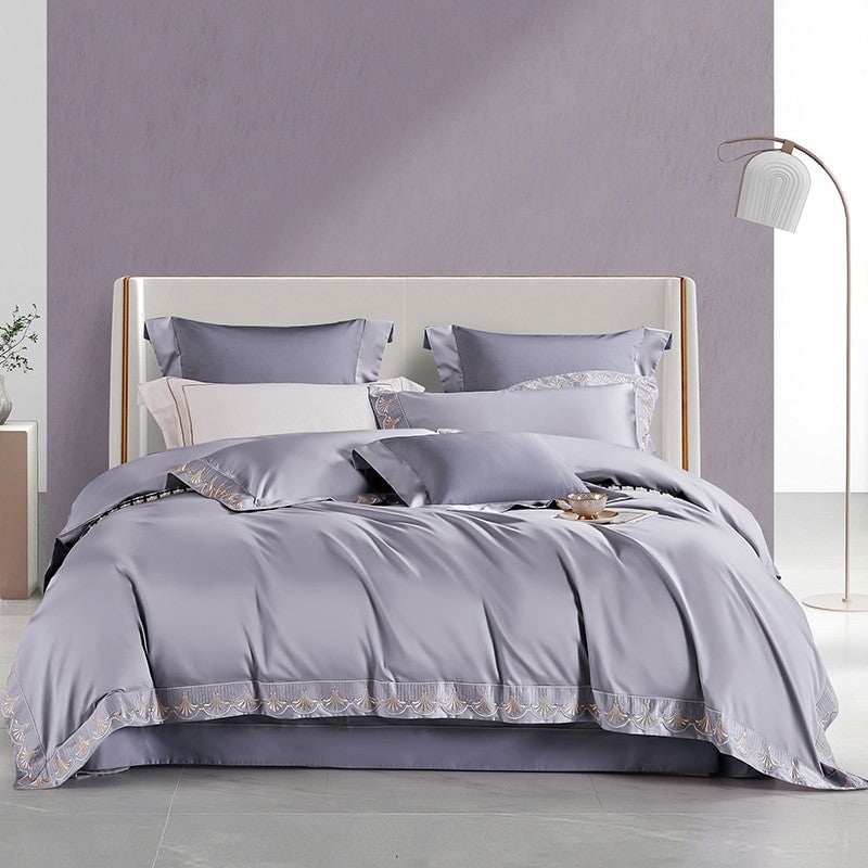 Seashell Serenade Lilac Duvet Cover Set