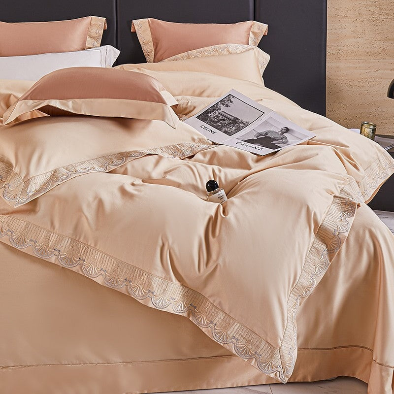 Seashell Serenade Peach Duvet Cover Set