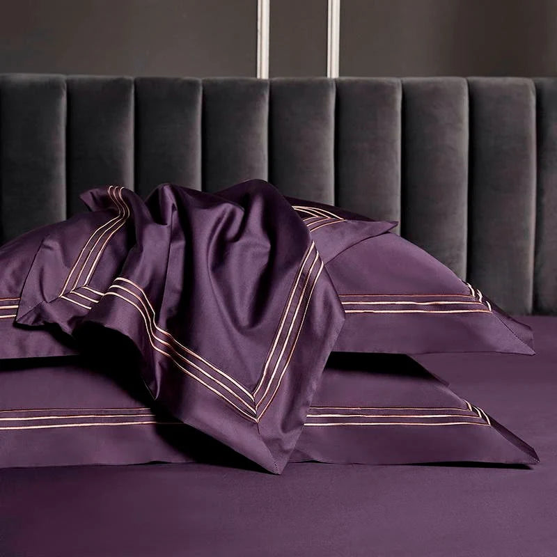 Triplo Bourdon Purple Duvet Cover Set (Egyptian Cotton)