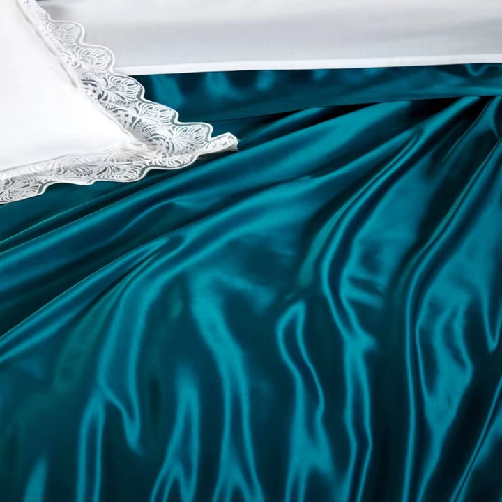 Turquoise 25 Momme Mulberry Silk Bedding Set