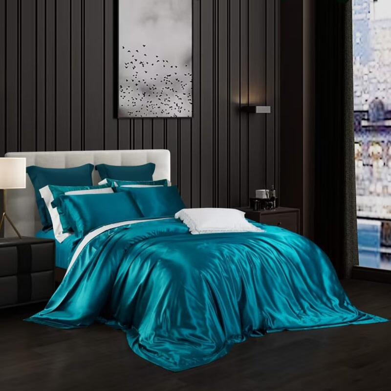 Turquoise 25 Momme Mulberry Silk Bedding Set