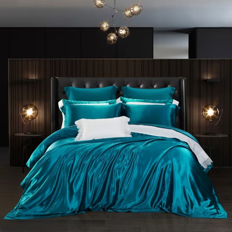 Turquoise 25 Momme Mulberry Silk Bedding Set