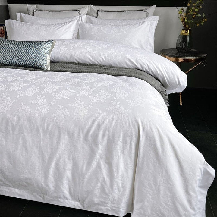 White Blossom 800TC Duvet Cover Set