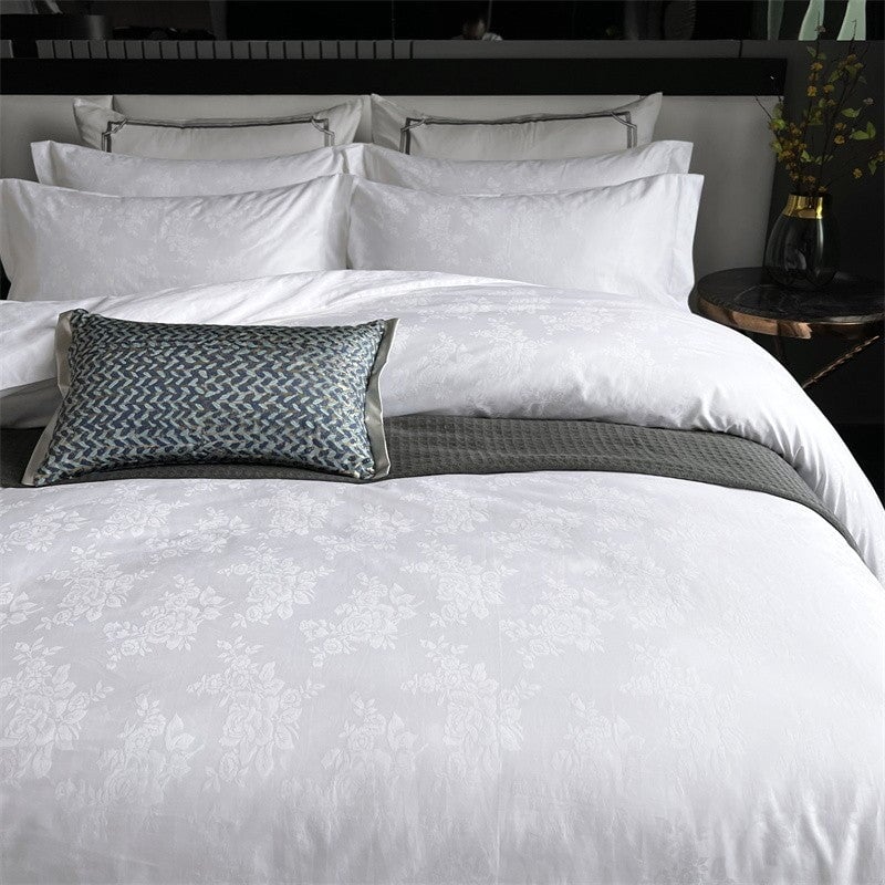 White Blossom 800TC Duvet Cover Set