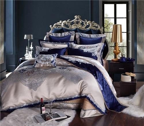 Navy blue deals queen bedroom set